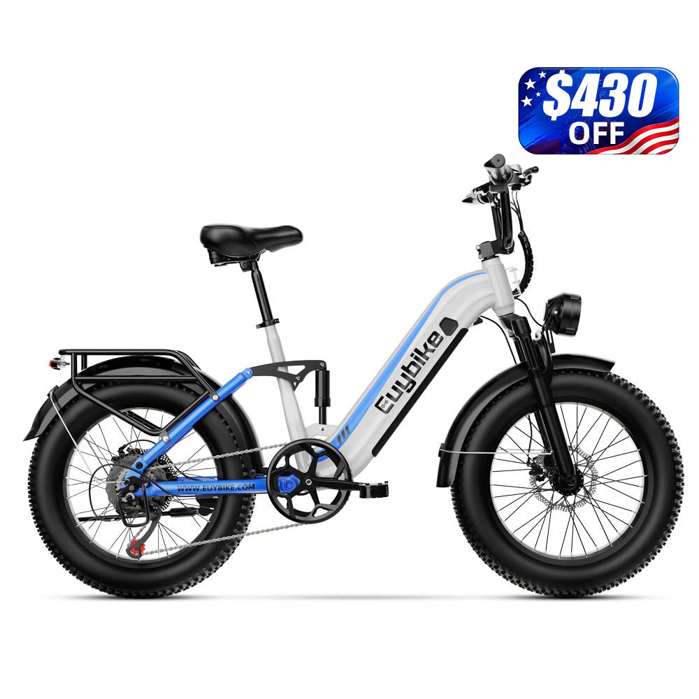 Euybike C3 White Full Suspension Ebike Labor Day Sale