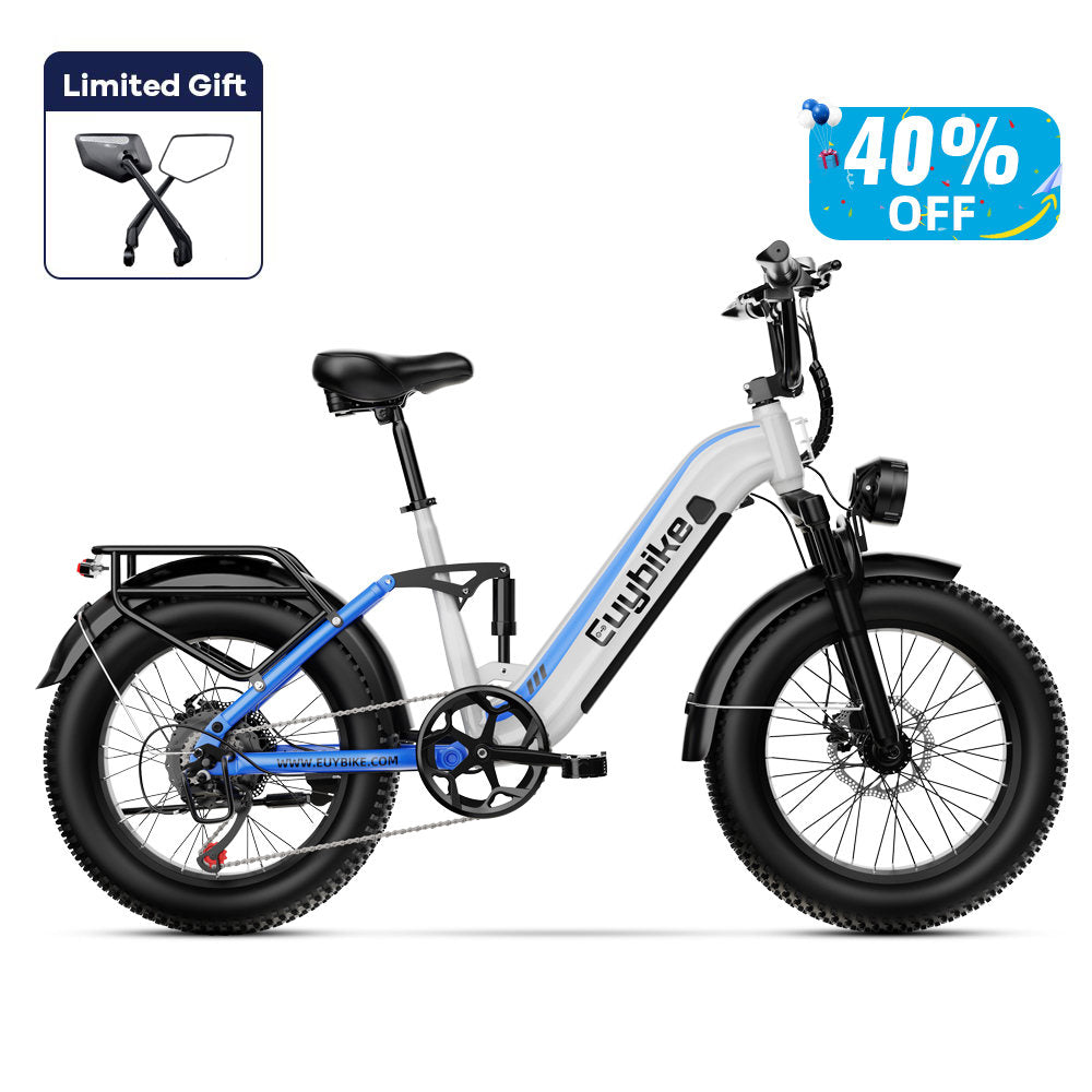Euybike C3 White Full Suspension Electric Bike Prime Day Sale