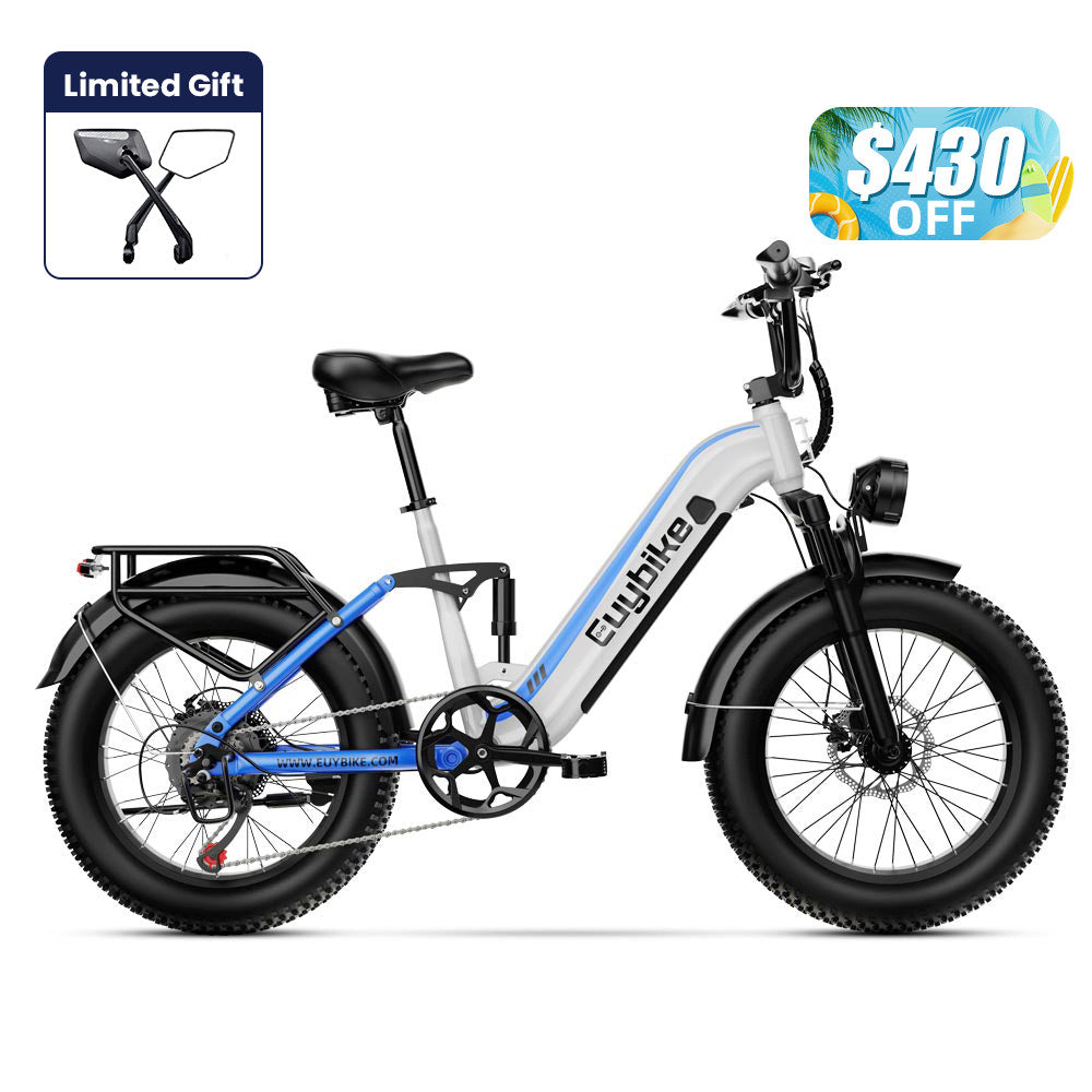 Euybike C3 White Full Suspension Electric Bike Summer Deal