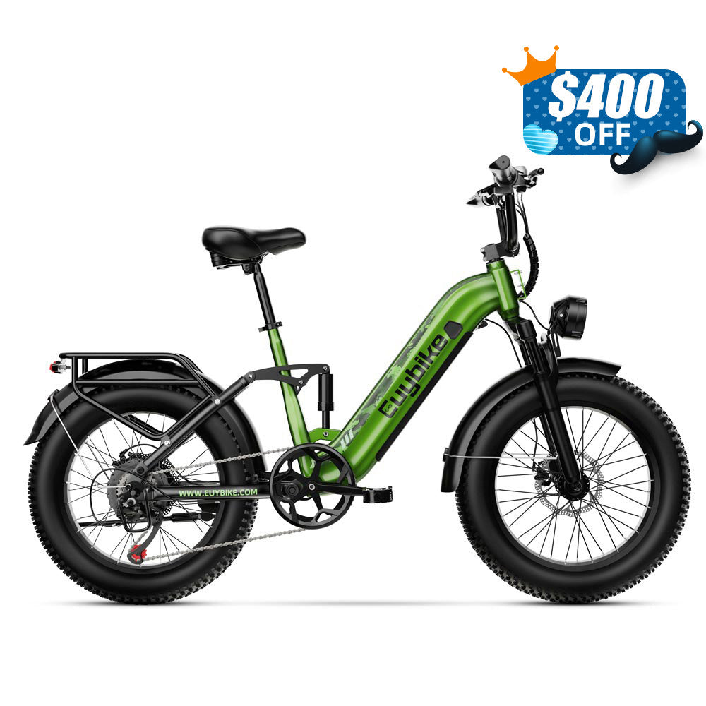 C3 Green Full Suspension Electric Bike Father's Day Sales