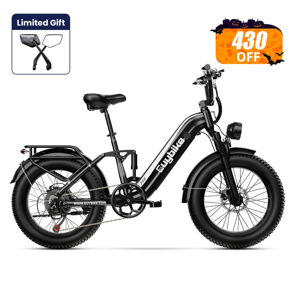 Euybike C3 Black Full Suspension Electric Bike Halloween Sale
