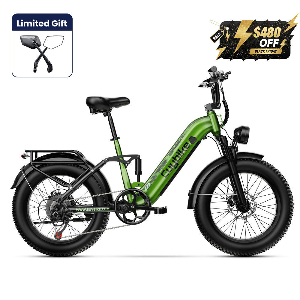 Euybike C3 Green Full Suspension Bike Black Friday Ebike Deals
