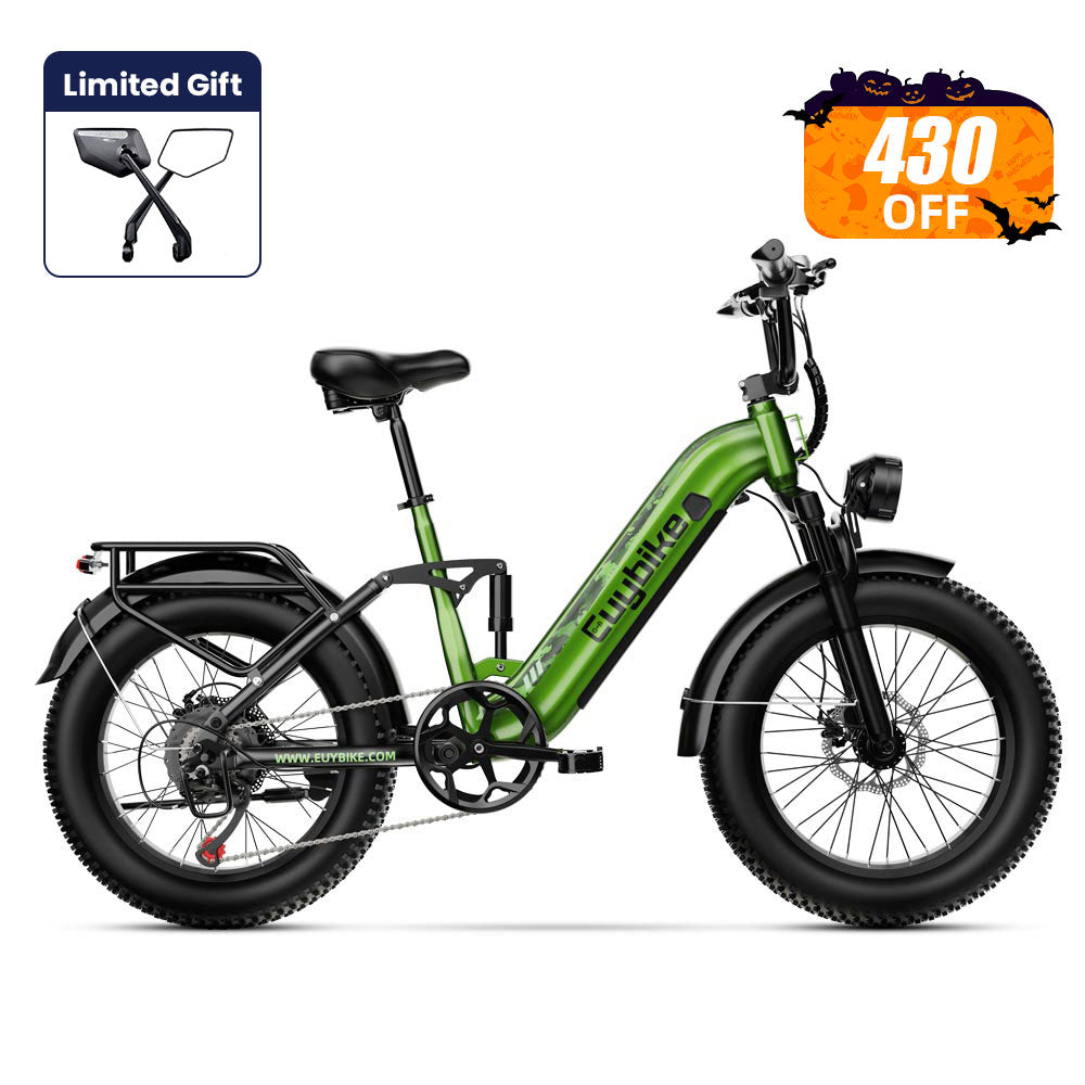 Euybike C3 Green Full Suspension Electric Bike Halloween Sale