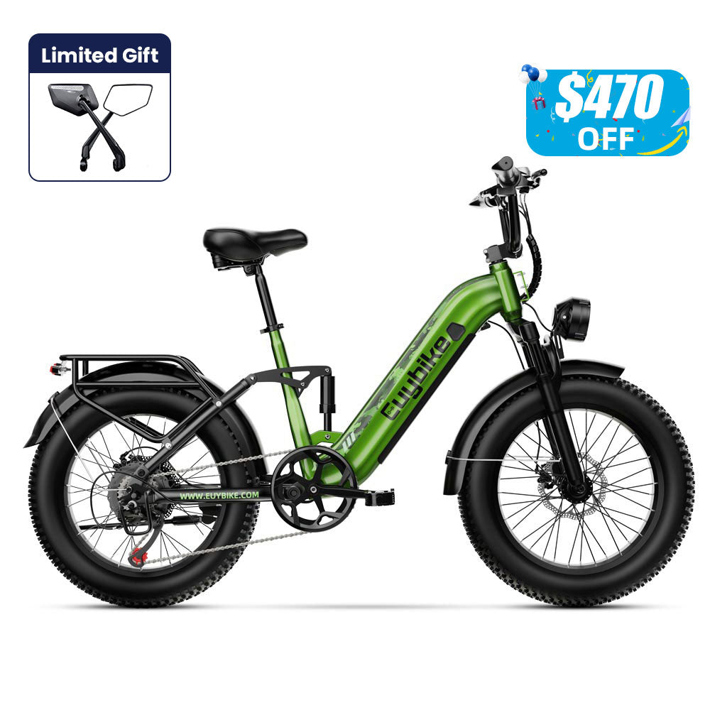 Euybike C3 Green Full Suspension Electric Bike Prime Day Deal