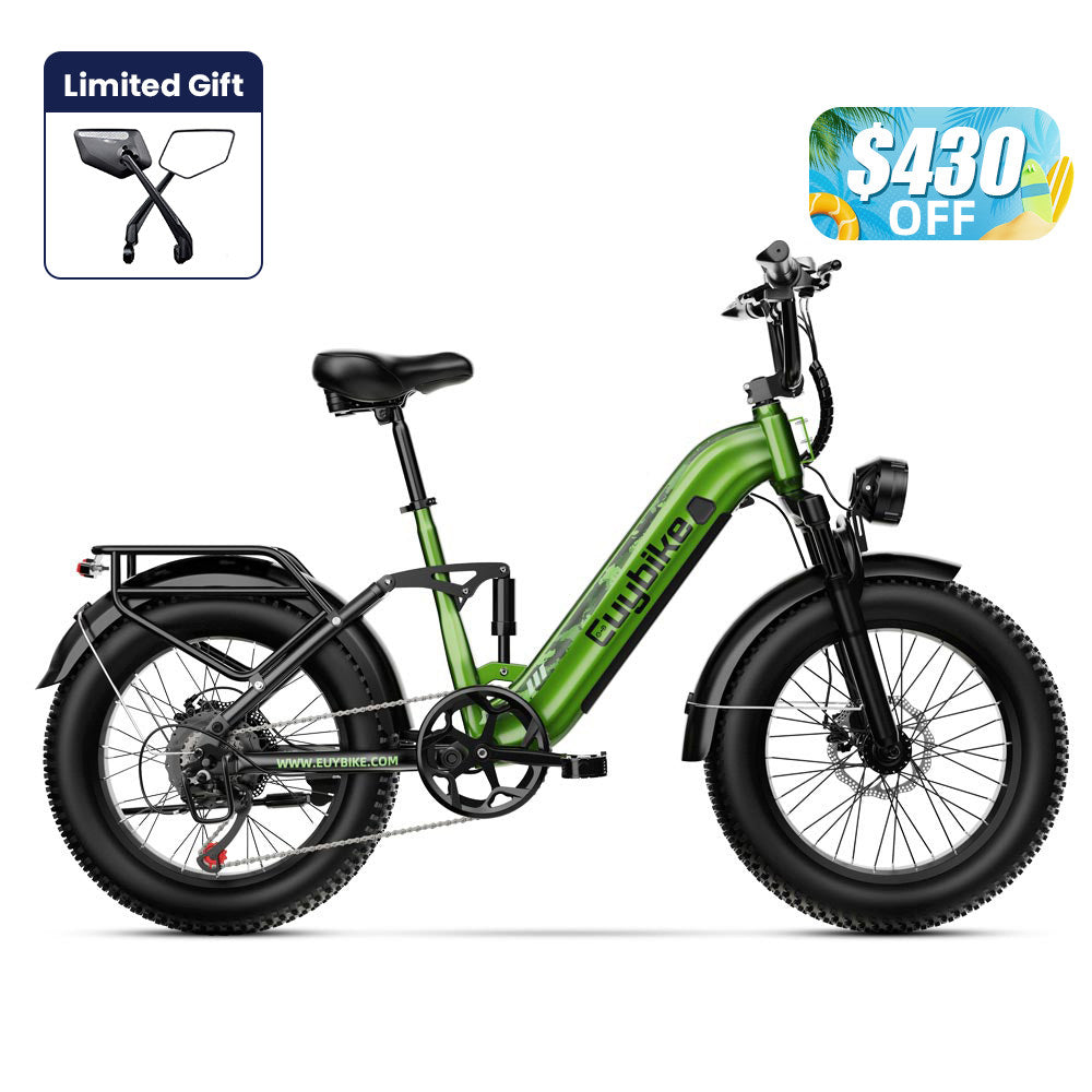 Euybike C3 Green Full Suspension Electric Bike Summer Deal