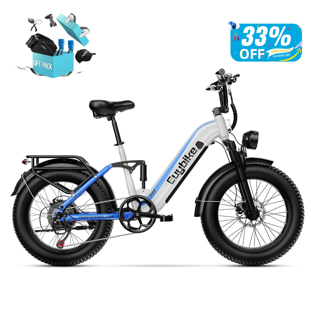 Euybike C3 White Full Suspension Electric Bike For Sale