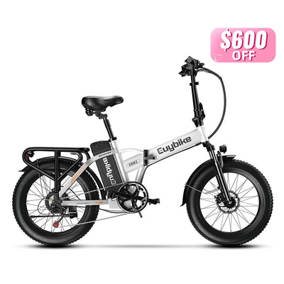 Euybike F6B White Foldable Electric Bike Mother's Day Sales