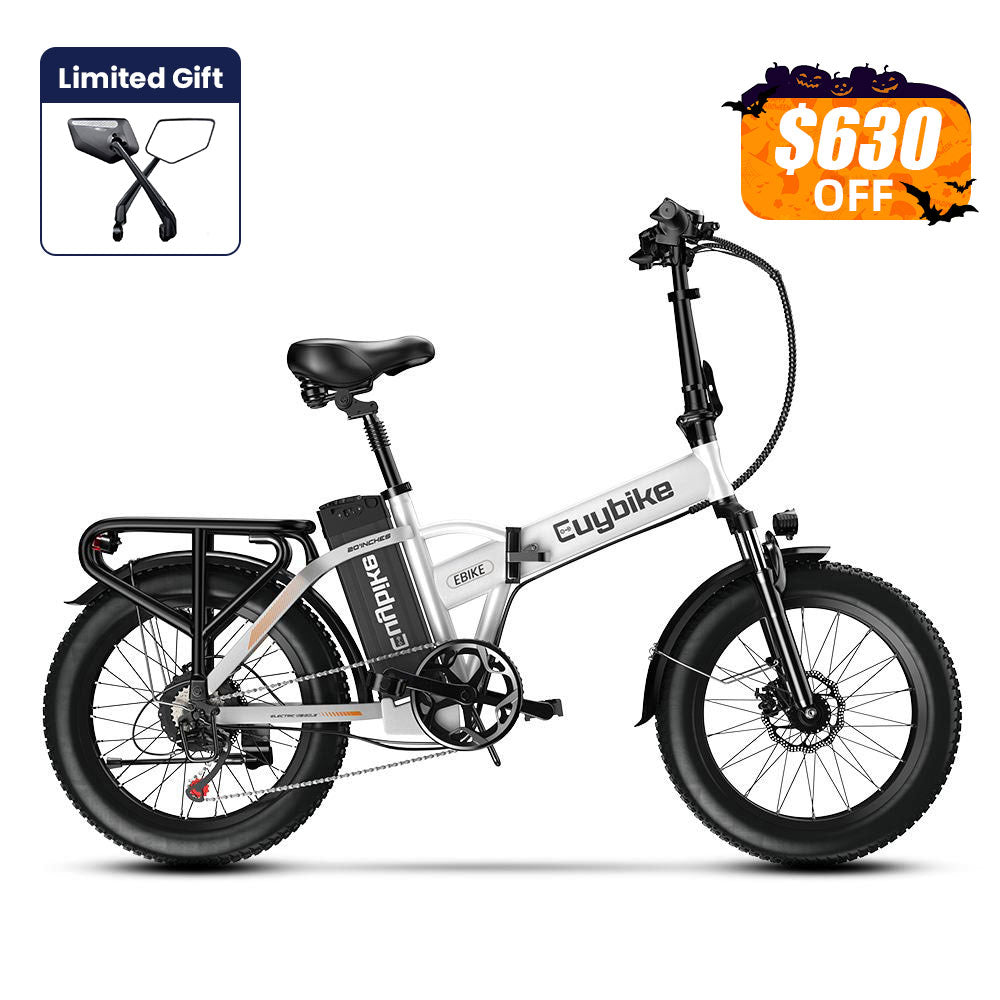 Euybike F6B White Folding Electric Bike Halloween Sale
