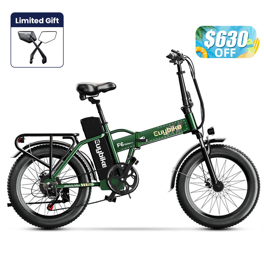 green bike electric bicycle Cyrusher Zenith | Step-Over Fat Tire Now with an in Spark 20x4.0" Moped-Style E-Bike -