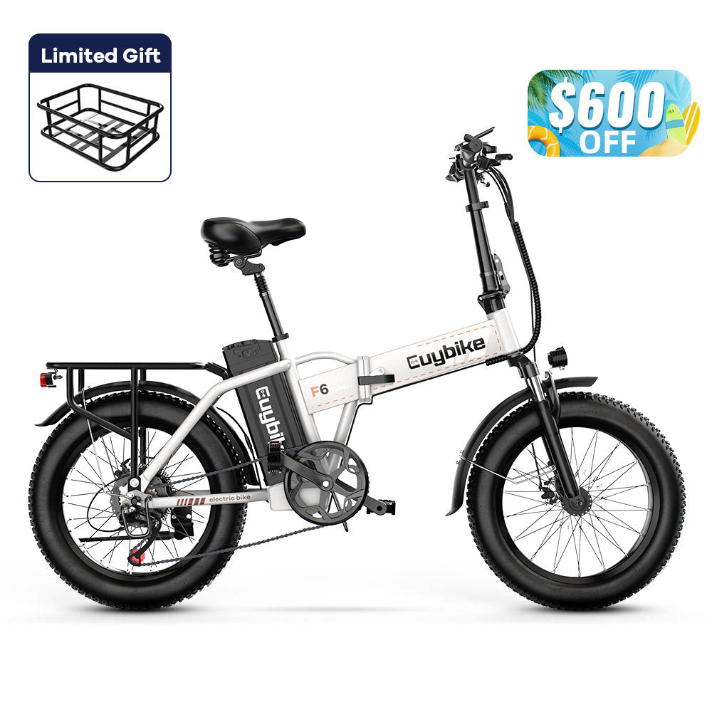Euybike F6F White Folding Electric Bike Summer Sales