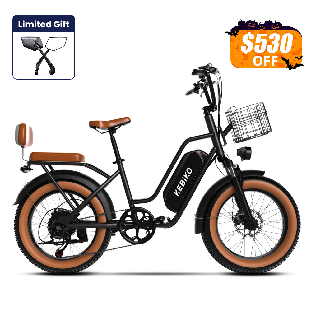 Euybike F8 Black Step Thru Electric Bike Halloween Sale