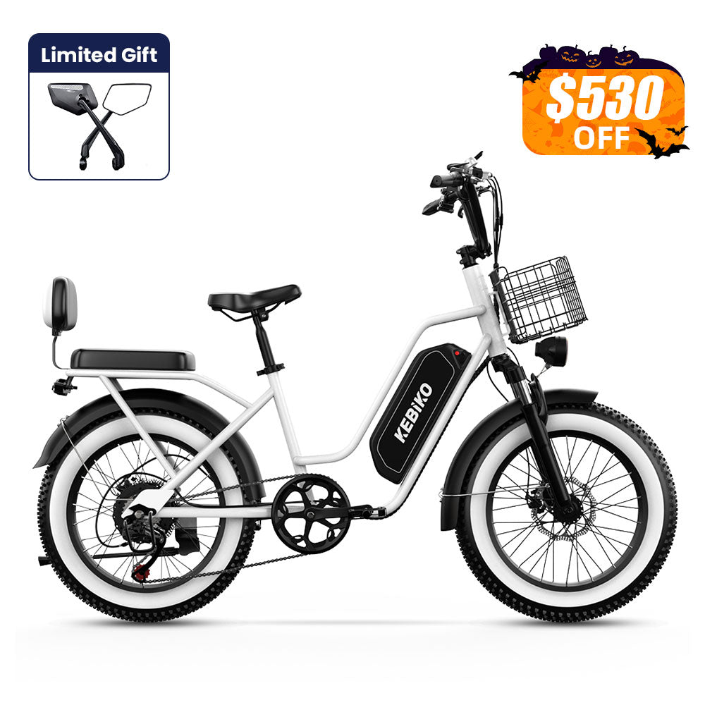 Euybike F8 White Step Thru Electric Bike Halloween Sale