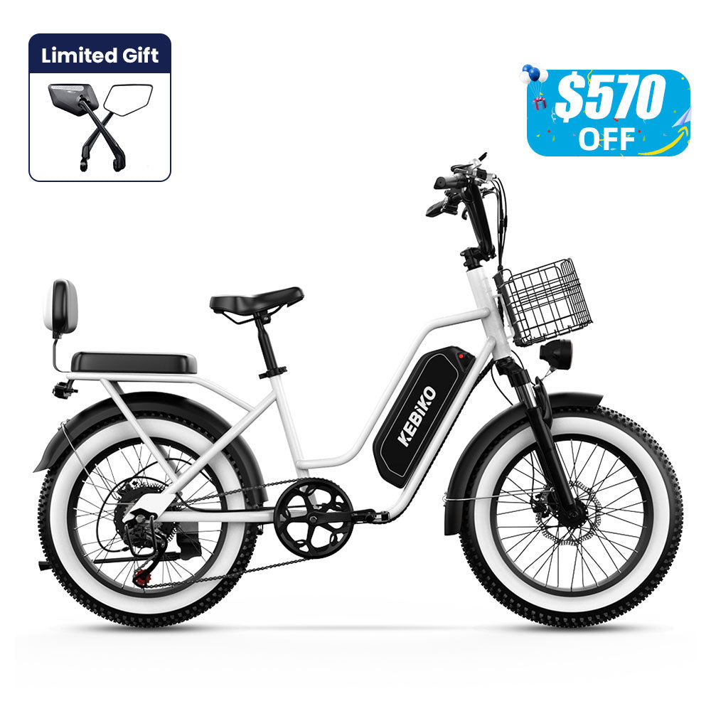 Euybike F8 White Step Thru Electric Bike Prime Day Deal