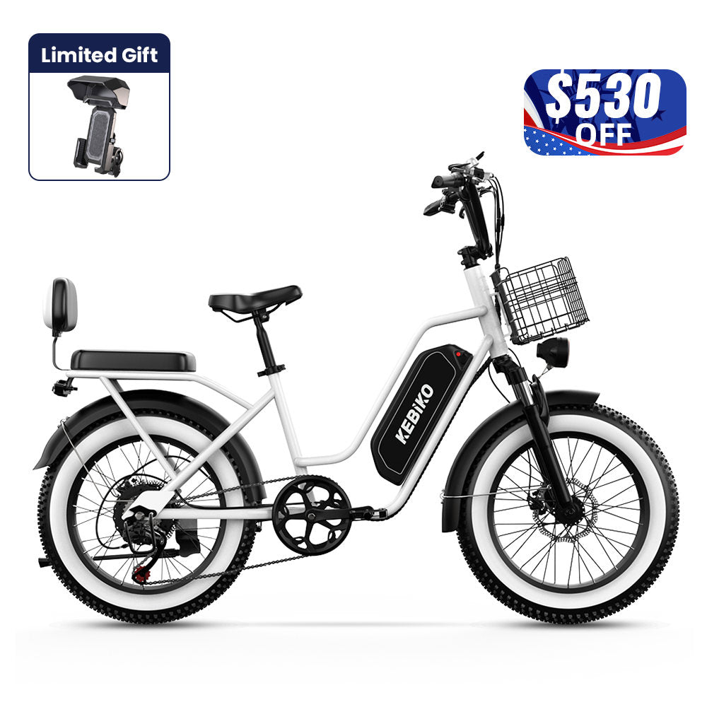Euybike F8 White Step Thru eBike 4th of July Sales