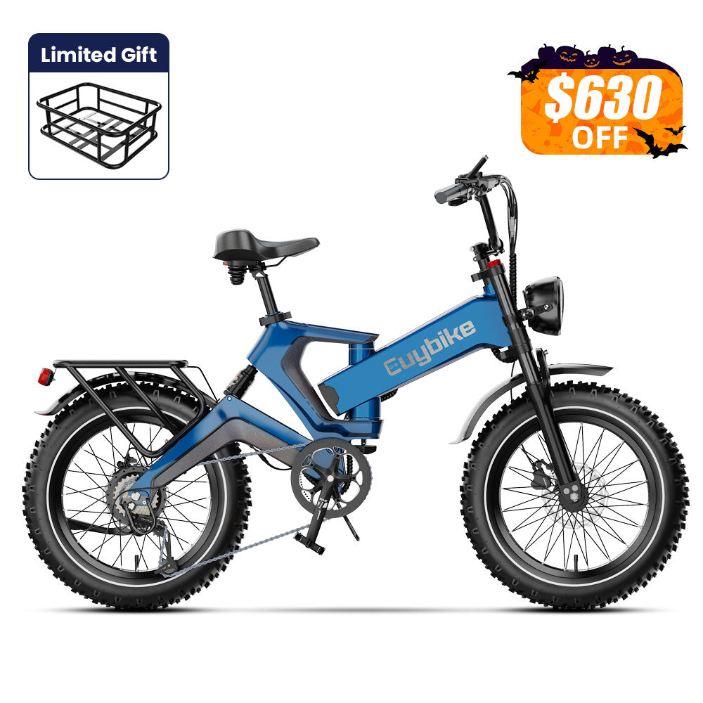 Euybike K6 Pro 2.0 Blue Fat Tire Electric Bike Halloween Sale