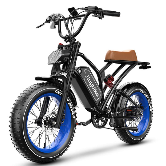 Euybike S4 Moped-Style Fat Tire Electric Bike, 48V 25Ah Long Range E-bike, Black