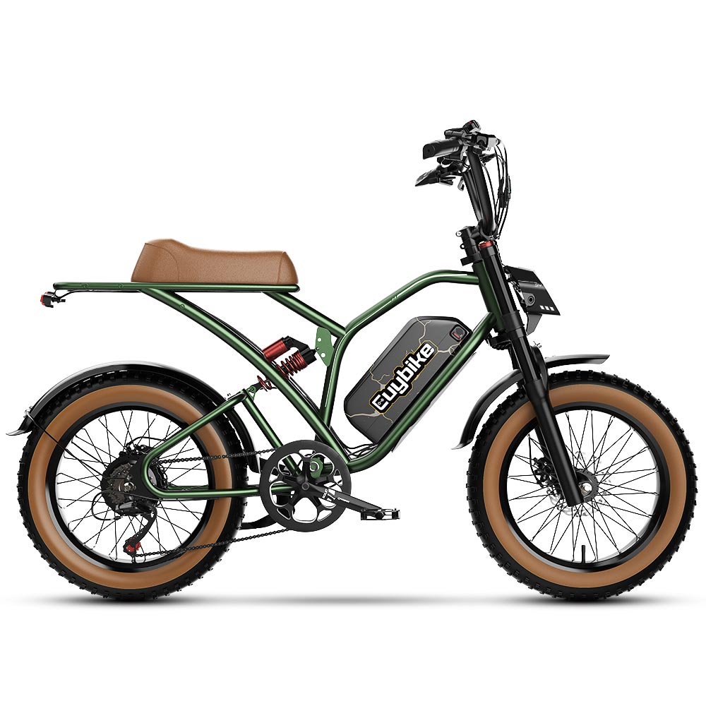 Euybike S4 Moped-Style Fat Tire Electric Bike, 48V 25Ah Long Range E-bike, Black