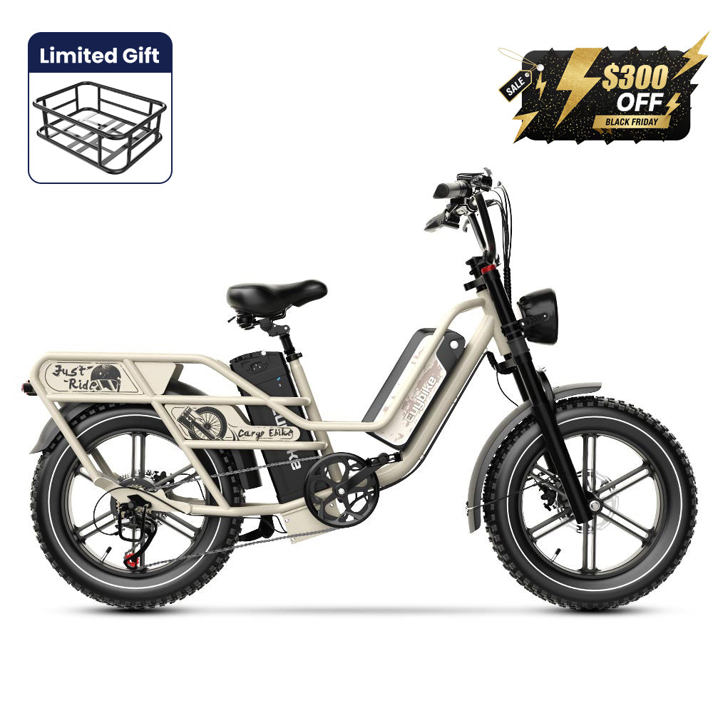 Euybike W1 Beige Dual Battery Bike Black Friday Ebike Deals