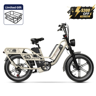 Euybike W1 Beige Dual Battery Bike Black Friday Ebike Deals
