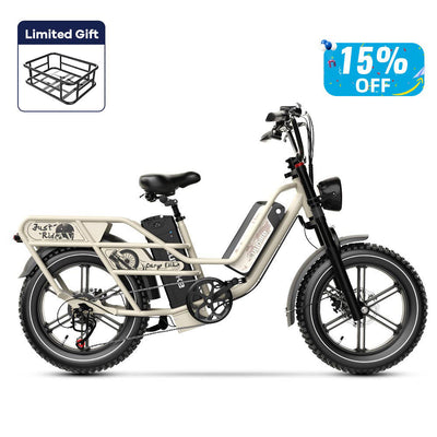 Euybike W1 Beige Dual Battery EBike Prime Day Sales