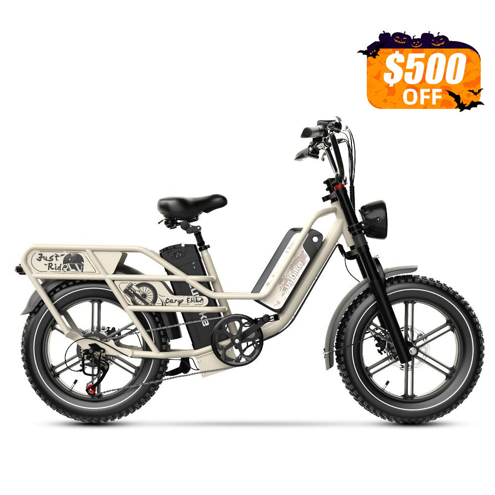 Euybike W1 Beige Dual Battery Electric Bike Halloween Sale