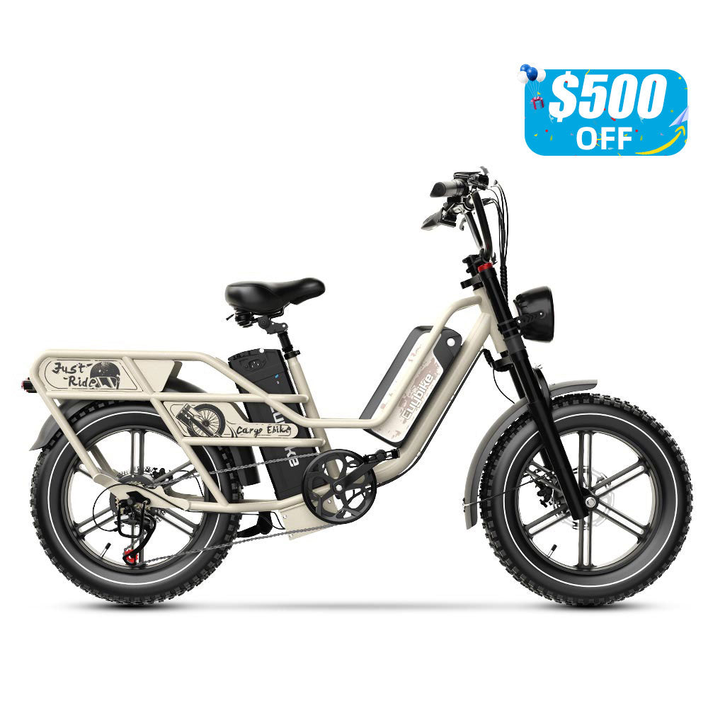Euybike W1 Beige Dual Battery Electric Bike Prime Day Deal