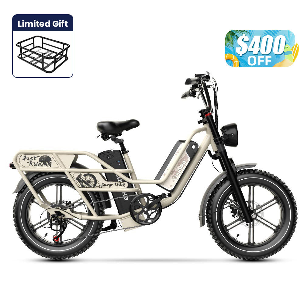 Euybike W1 Beige Dual Battery Electric Bike Summer Deal