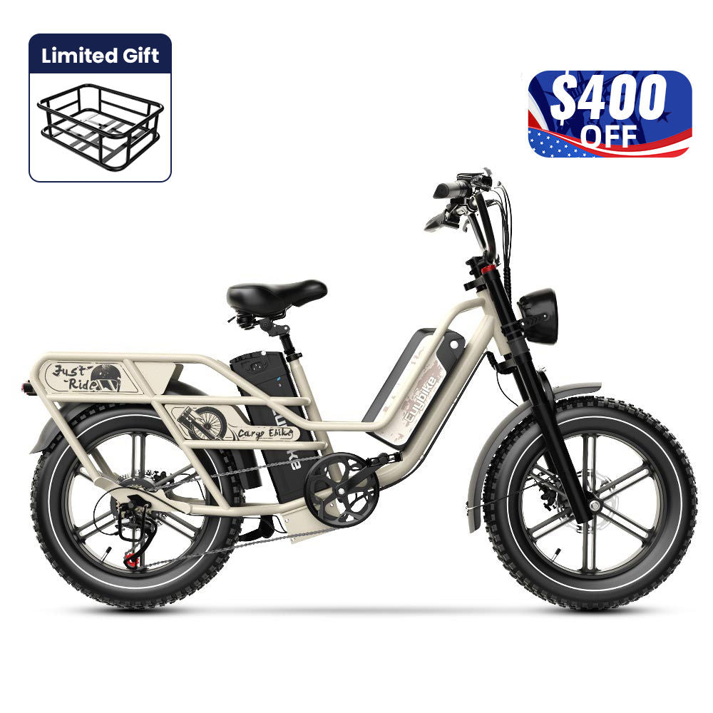 Euybike W1 Beige Dual Battery eBike 4th of July Sales