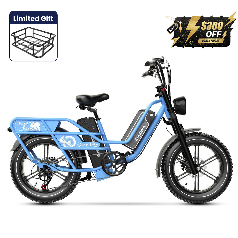 Euybike W1 Blue Dual Battery Bike Black Friday Ebike Deals