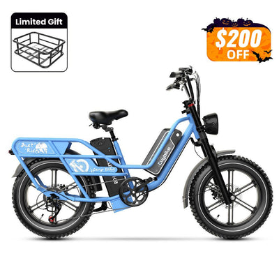 Euybike W1 Blue Dual Battery EBike Halloween Sales