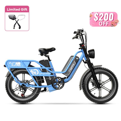 Euybike W1 Blue Dual Battery Electric Bike Mother's Day Sales