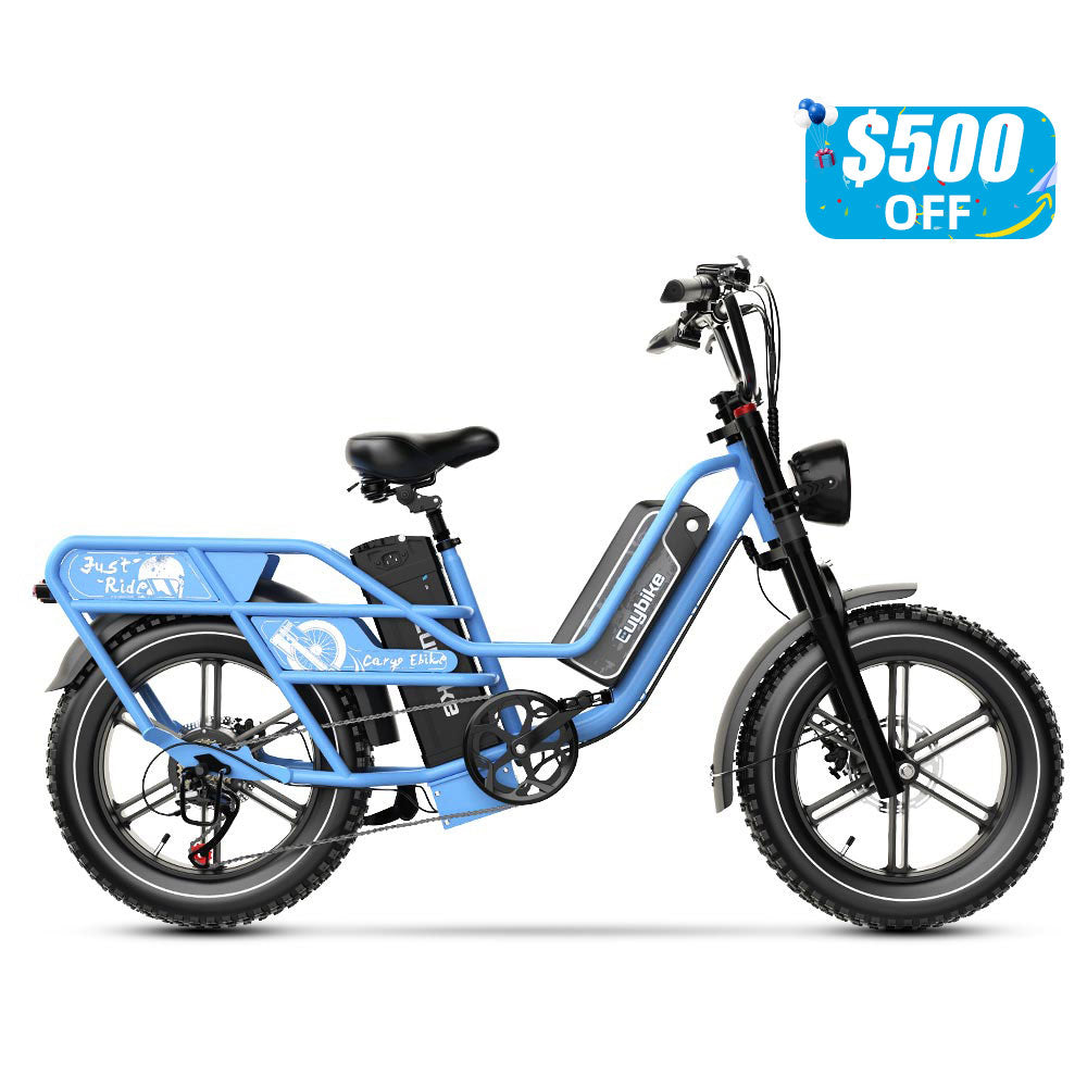 Euybike W1 Blue Dual Battery Electric Bike Prime Day Deal