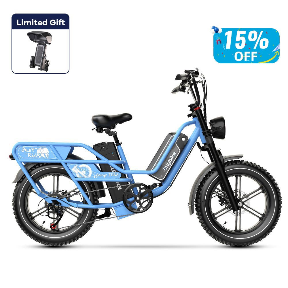Euybike W1 Blue Dual Battery Electric Bike Prime Day Sale