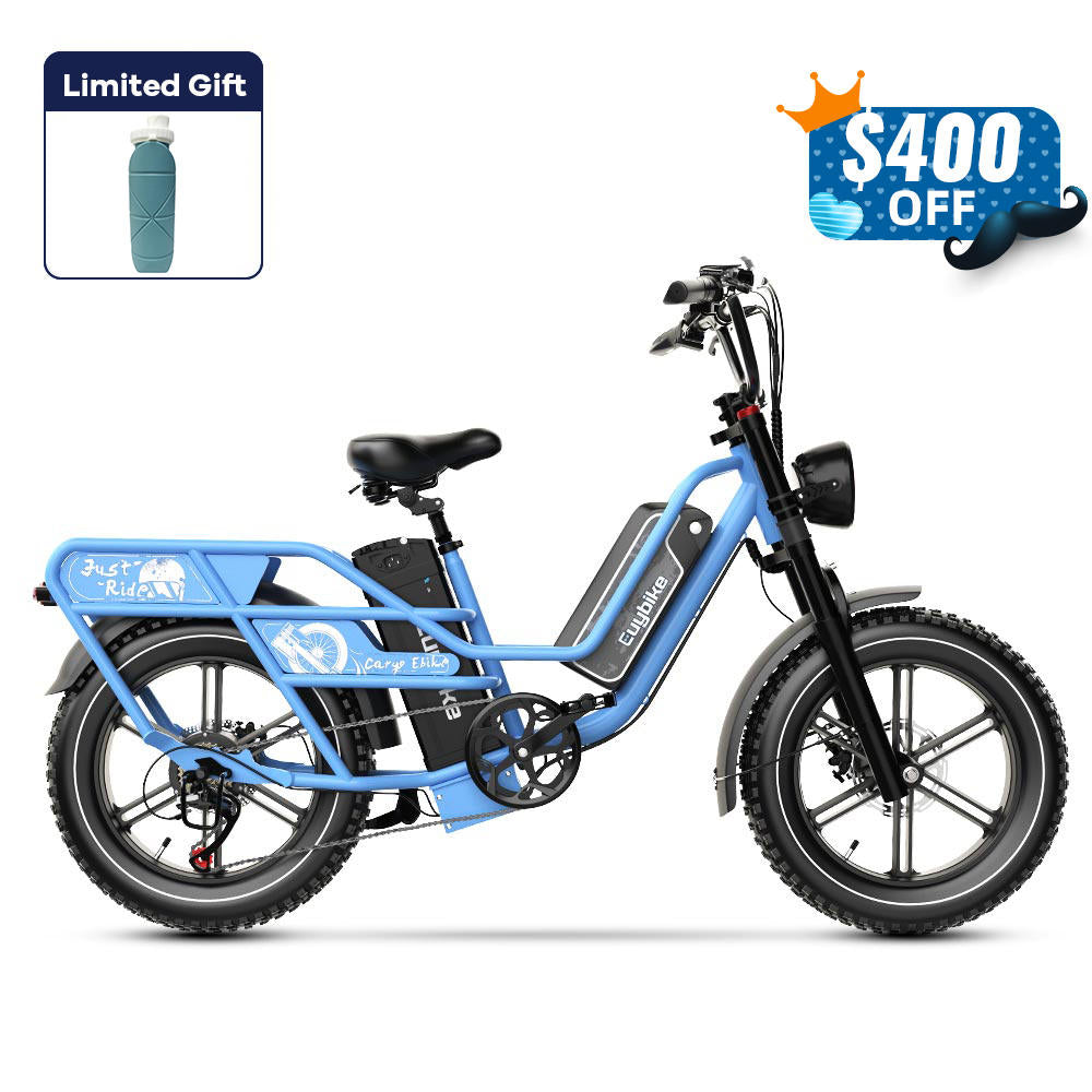 Euybike W1 Blue Dual Battery Long Range EBike Father s Day Sales