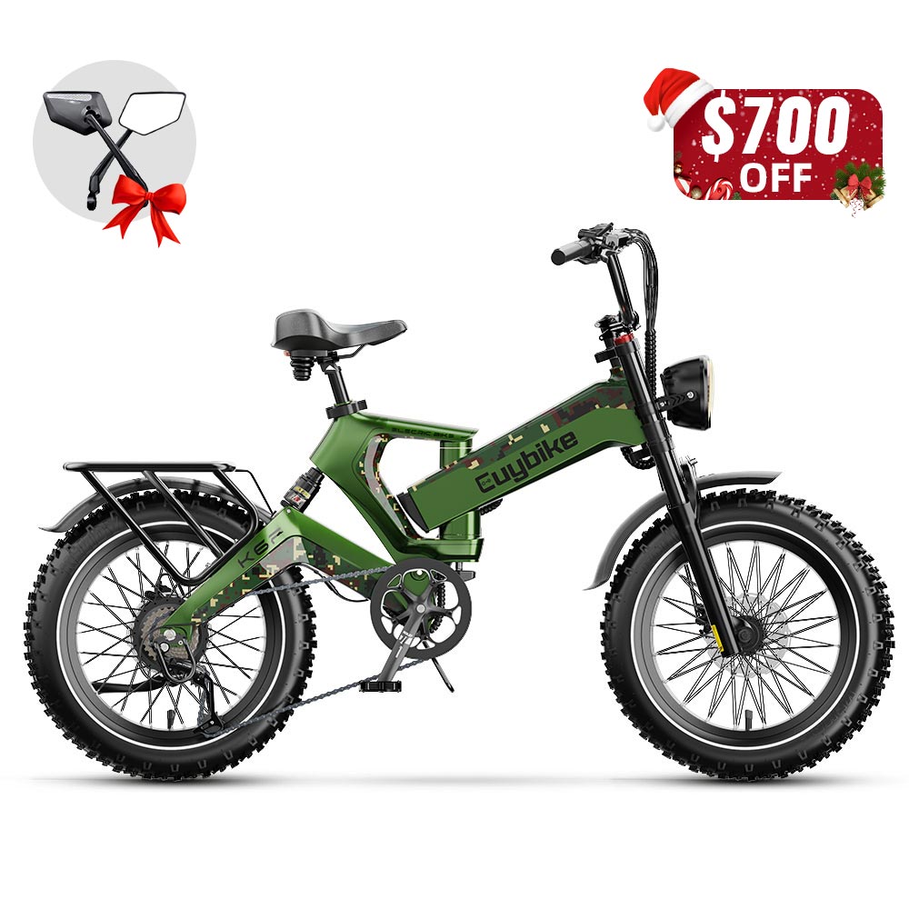 K6 Pro Camo Green Electric Bike Christmas Sale