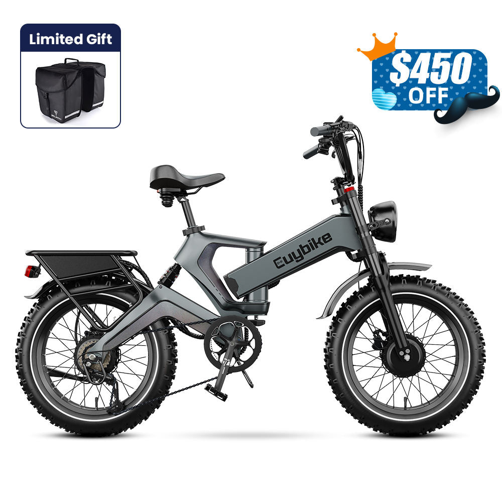 grey electric bicycle K6 Pro Max (K6F) Dual Motor Ebike