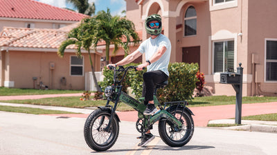 Riding an e-bike in California